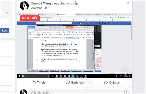 Phát trực tiếp video lên Facebook