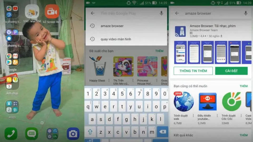Tải trình duyệt Amaze Browser để hỗ trợ tải xuống video nhanh chóng.