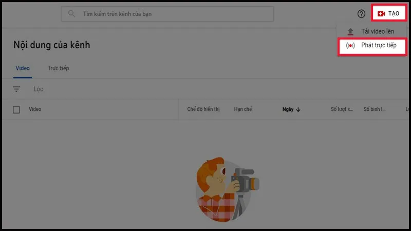 Tạo phát trực tiếp