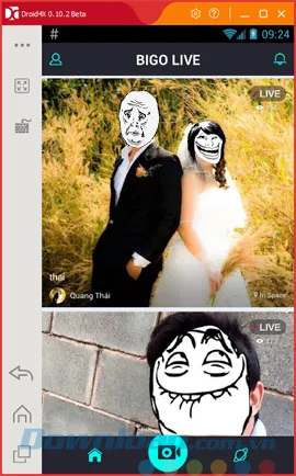 Thêm một góc nhìn về giao diện Bigo Live trên PC, với các tùy chọn tương tác và khám phá nội dung livestream