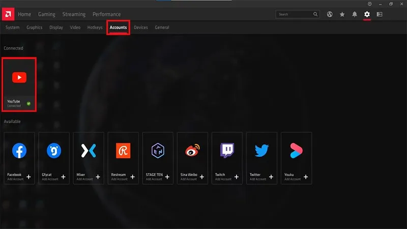 Thêm nền tảng youtube