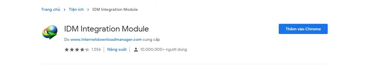 Thêm tiện ích IDM Integration Module vào Chrome để tải video MP4 YouTube
