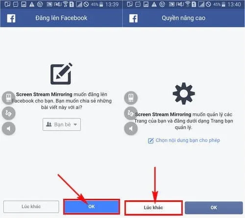 Thiết lập tùy chọn thông báo khi live stream màn hình Android