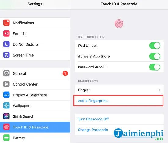 Thông báo hoàn tất quá trình cài đặt Touch ID cho iPhone 6