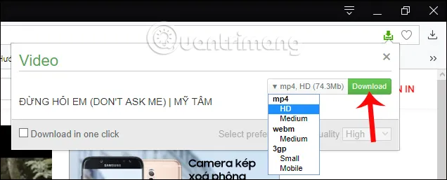 Thực hiện tải video YouTube trên Opera trong chế độ duyệt web riêng tư với Savior