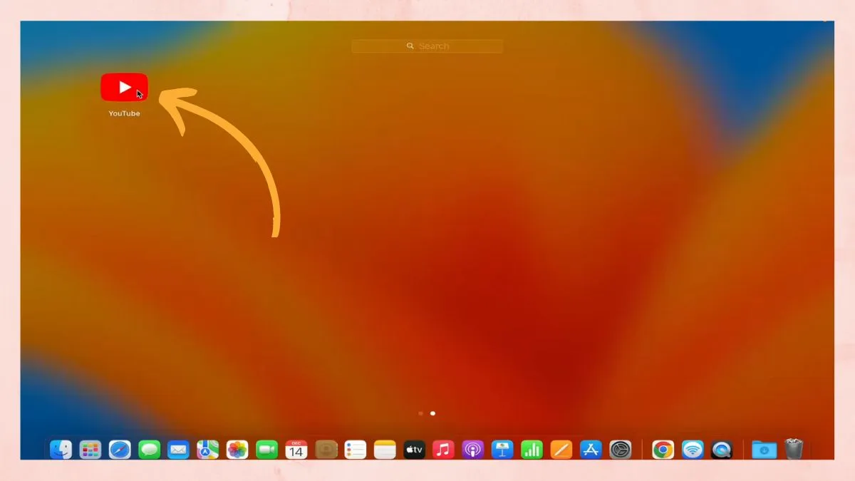 Tìm và mở ứng dụng YouTube từ Launchpad trên MacBook