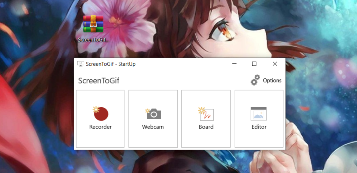 Các tùy chọn tạo GIF trên phần mềm Screen To GIF từ ghi màn hình