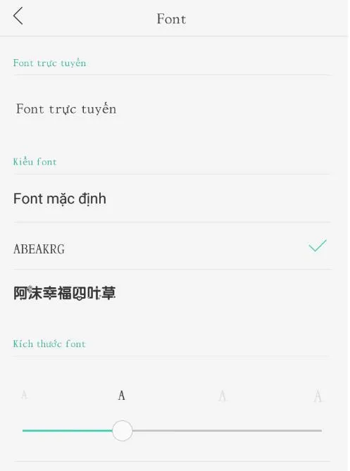 Trong cài đặt màn hình, chọn "Kiểu font" để áp dụng font Pinyin mới đã được cài đặt cho toàn bộ hệ thống Android
