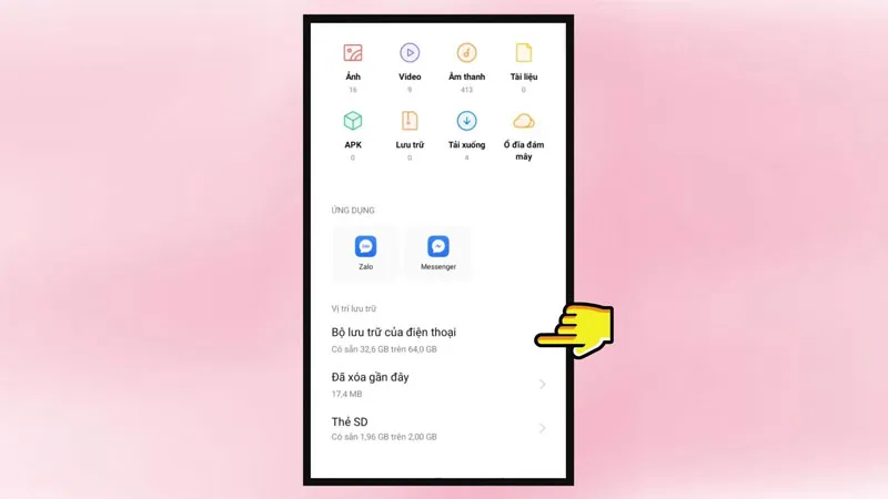 Tru cập Trình quản lý tệp để quản lý video đã tải về