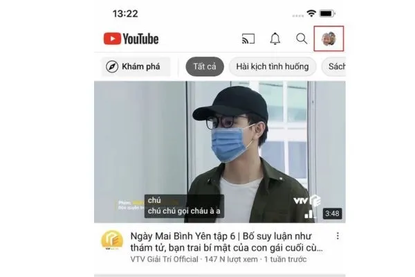 Ứng dụng YouTube trên điện thoại, giao diện khởi đầu cho việc tìm kiếm cách tải video từ youtube trackid sp-006