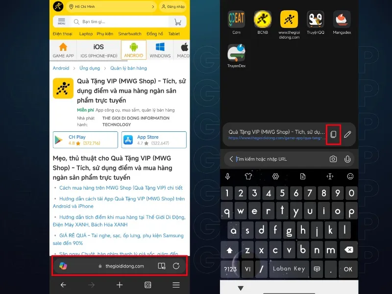 Vào trang web bạn cần thêm ở trong trình duyệt web