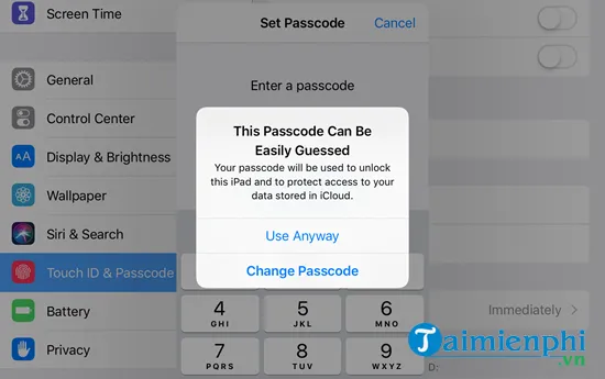 Xác nhận Passcode mới trên iPhone 6