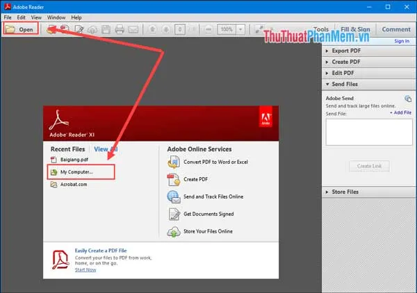 Adobe Reader hỗ trợ đa ngôn ngữ khi sử dụng để đọc file PDF trên Windows 7