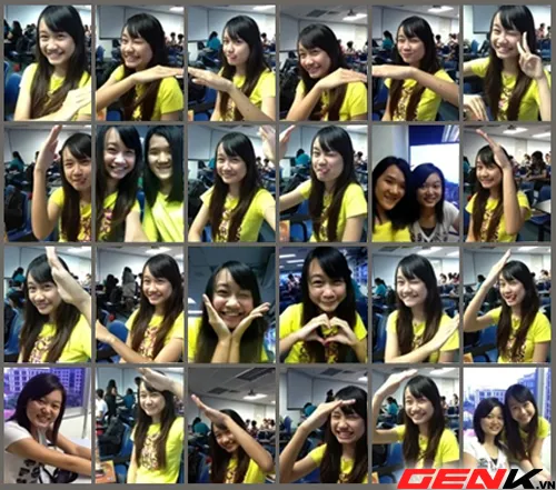 Ảnh ghép ban đầu với các khoảng trống giữa các khung hình