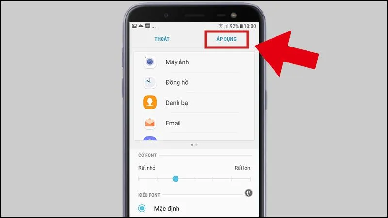 Áp dụng thay đổi kích thước chữ toàn màn hình Android