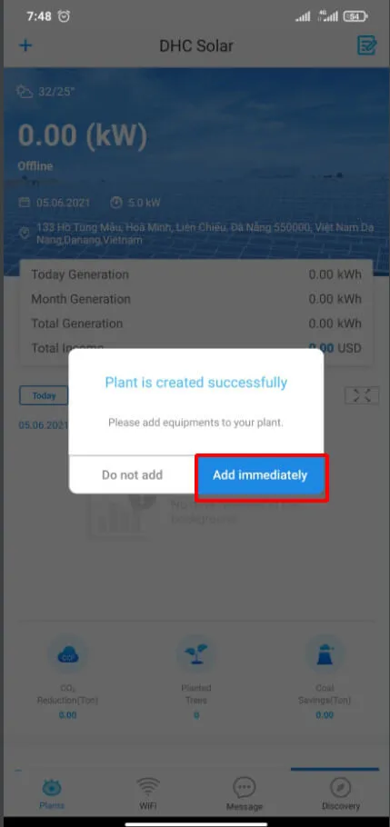 Bấm chọn Add immediately