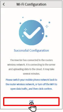 Bấm OK để kết thúc cài đặt sau khi cấu hình thành công