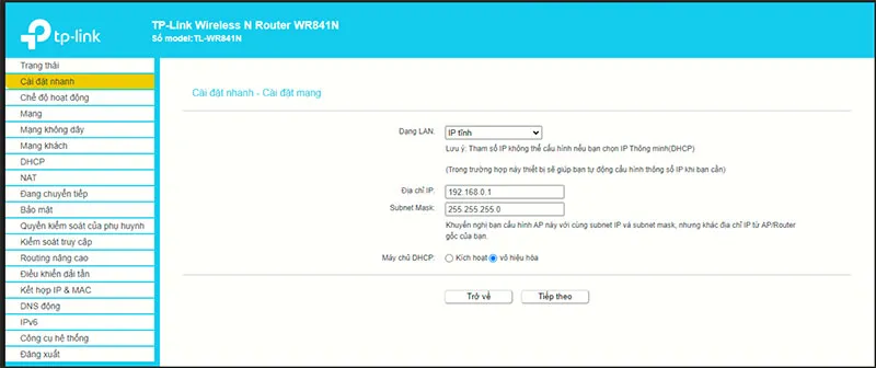 Bạn cần thiết lập lại địa chỉ IP tĩnh và vô hiệu hóa DHCP nhằm tránh việc tự động cập nhật địa chỉ IP