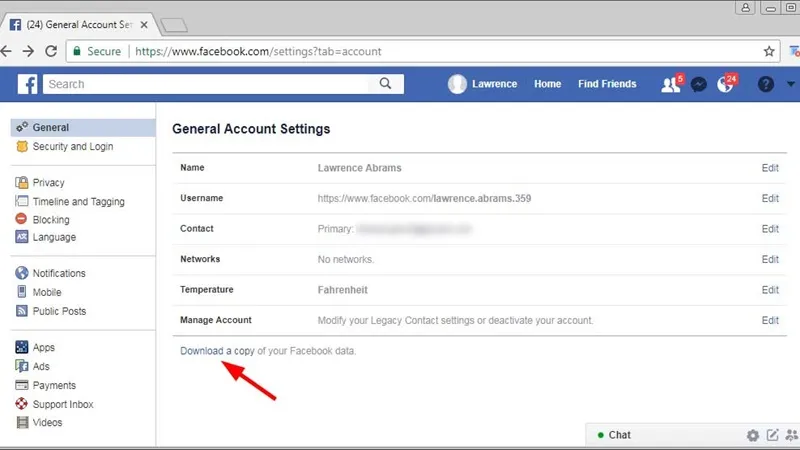 Bạn nên tải bản copy dữ liệu Facebook về thiết bị trước khi xóa