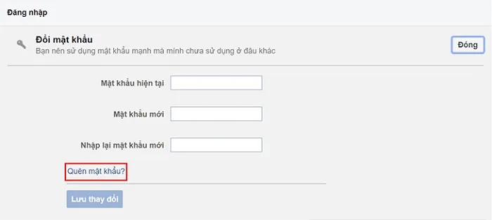 Bạn nhấn vào mục Quên mật khẩu
