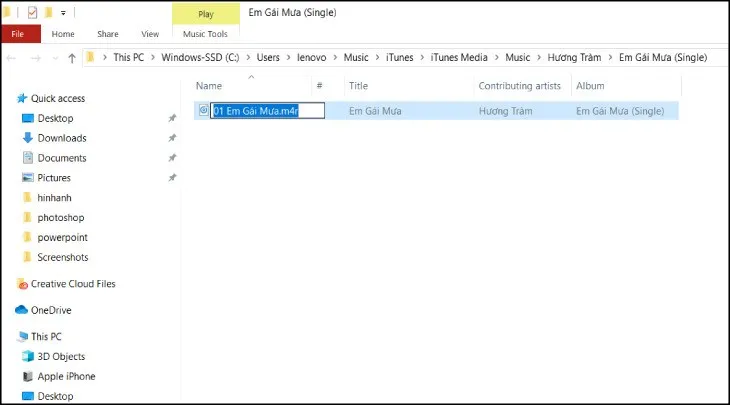 Bạn phải chuyển file nhạc thành .m4r để có thể sử dụng được trên iPhone