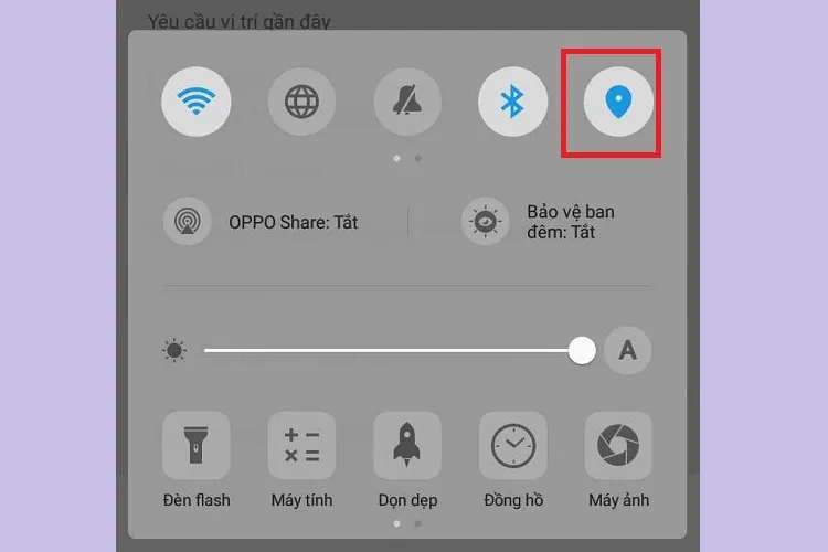 Bật công tắc Vị trí hoặc GPS để hoàn tất cài định vị OPPO