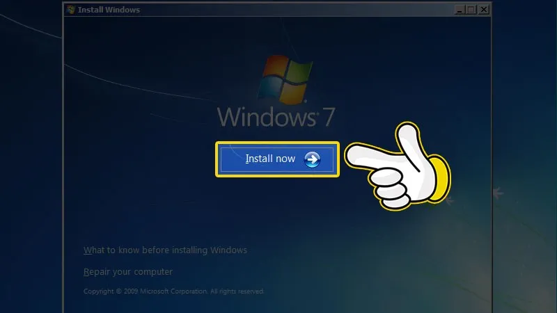 Bắt đầu tiến trình cài đặt