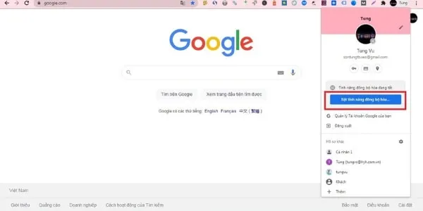 Bật đồng bộ hóa