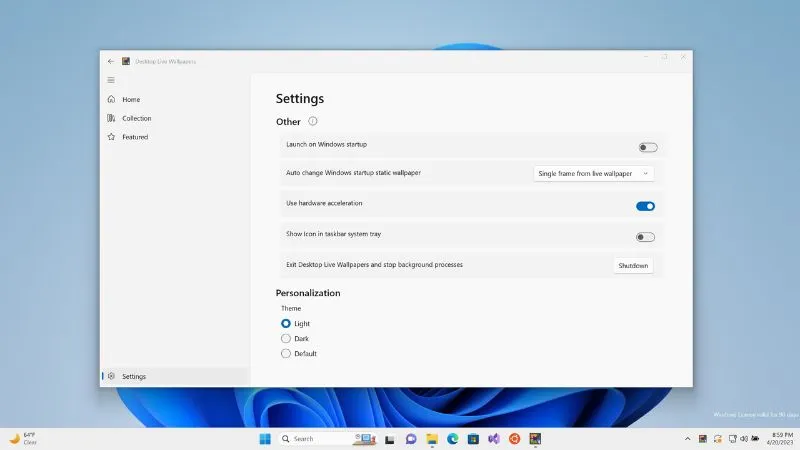 Bật tính năng Launch live wallpaper on Windows Startup để tự khởi động cùng Windows
