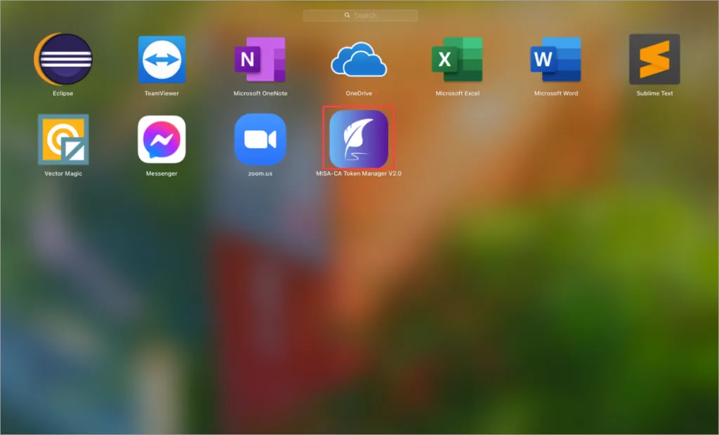 Biểu tượng Ứng dụng MISA Token Manager V2.0 trên Launchpad của MacOS