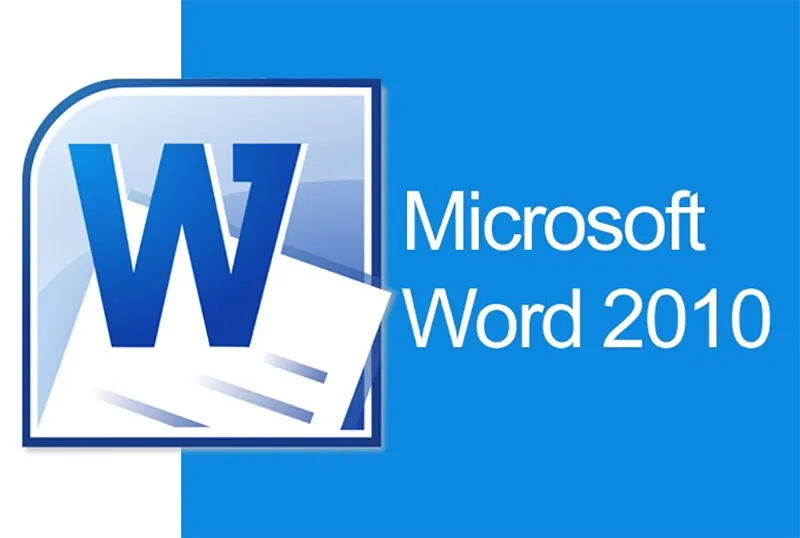 Biểu tượng và giao diện Microsoft Word 2010 trên màn hình máy tính