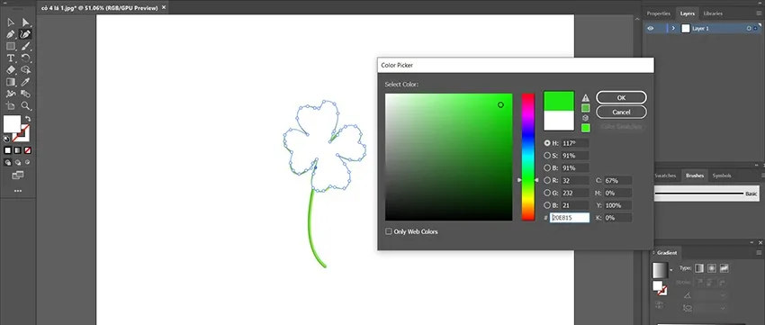 Bộ công cụ đồ họa vector đa dạng trên thanh công cụ của Illustrator