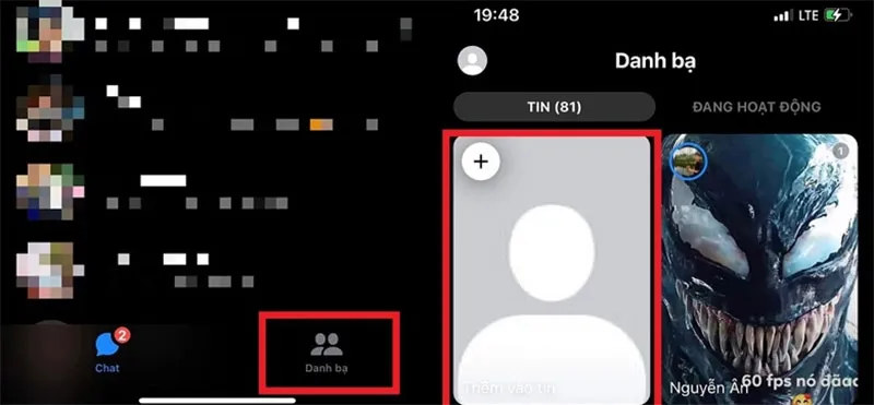 Bước 1 trong cách đăng video dài trên story facebook qua ứng dụng Messenger trên iPhone