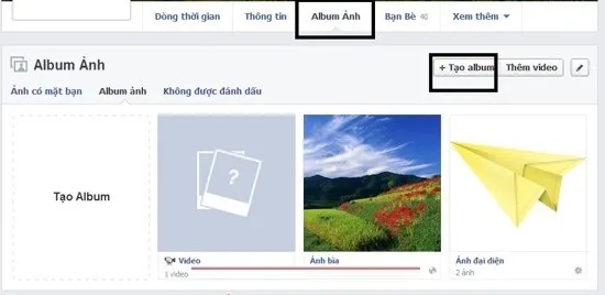 Bước 1 trong hướng dẫn chỉ cách tạo Facebook album ảnh: Chọn Ảnh
