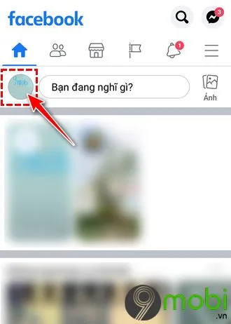 Bước 1: Từ giao diện chính, nhấn vào ảnh đại diện để vào trang cá nhân