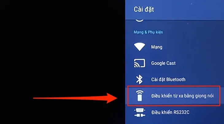 Bước 2: Chọn mục Cài đặt (Settings) trên giao diện Home của Tivi Sony Android