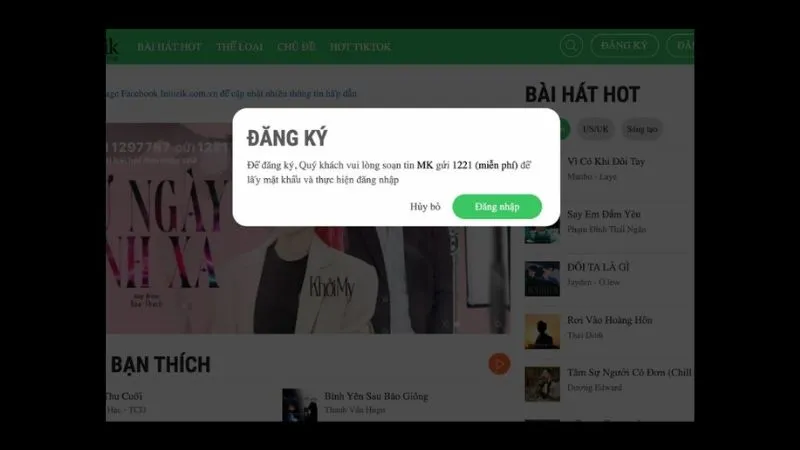 Bước 2: Hướng dẫn soạn tin nhắn lấy mật khẩu dịch vụ nhạc chờ