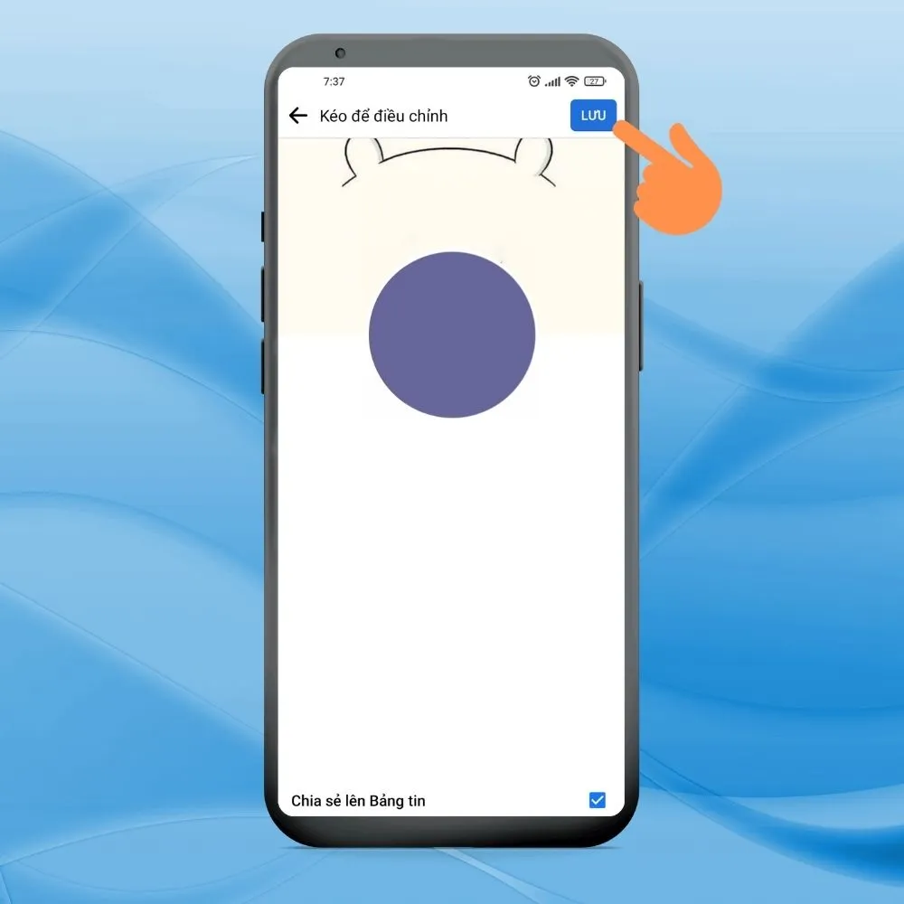 Bước 2 trên điện thoại: Lưu ảnh bìa đã chọn