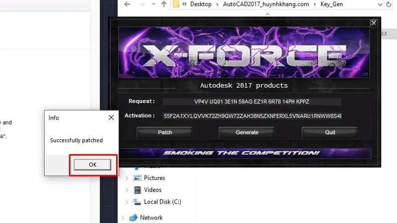Bước 20: Xác nhận thông báo thành công bằng cách bấm Ok