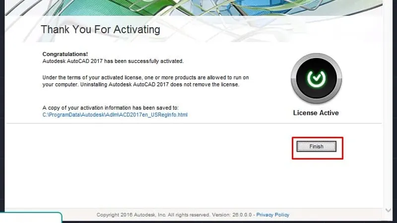 Bước 25: Bấm Finish hoàn thành quá trình cài đặt và kích hoạt dùng thử