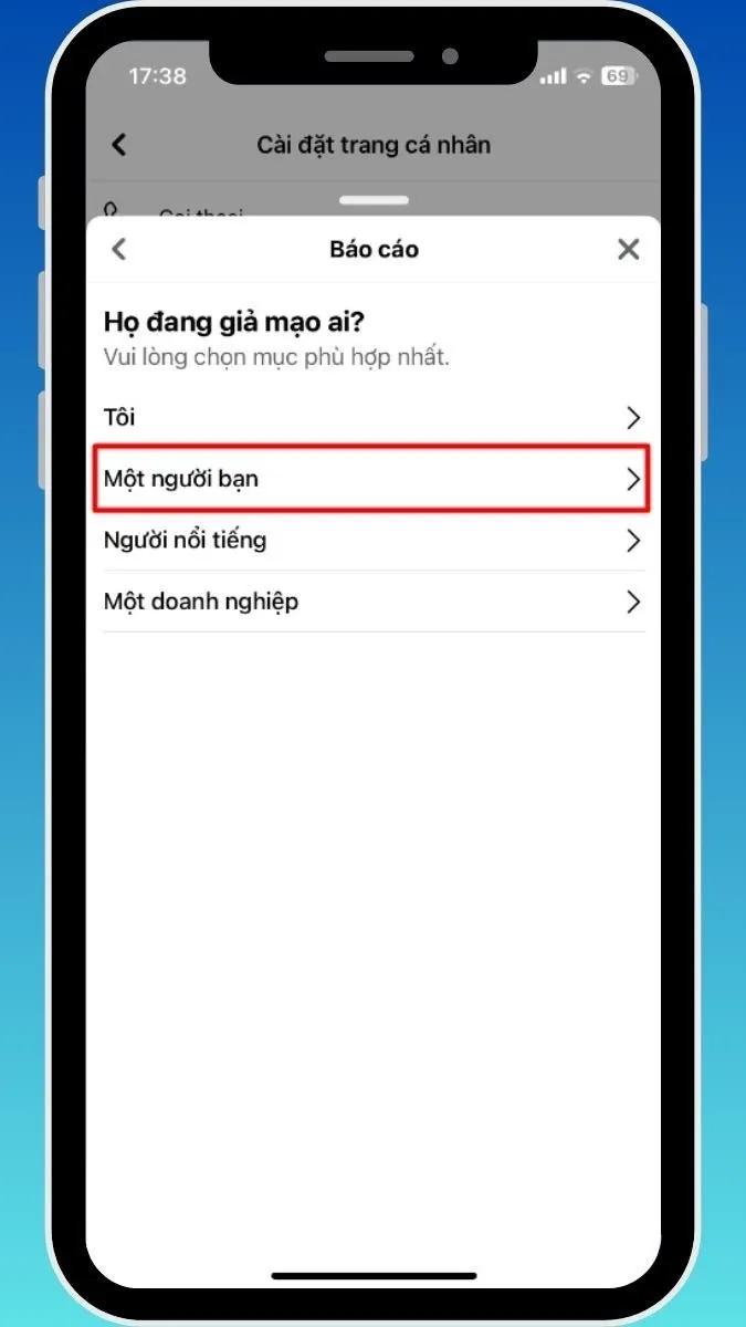 Bước 4: Chọn Một người bạn
