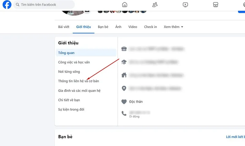 Bước 4: Chọn Thông tin liên hệ và cơ bản để thêm số điện thoại