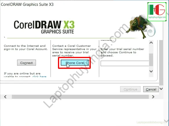 Bước 7: Chọn kích hoạt bằng Phone Corel để tiến hành nhập key