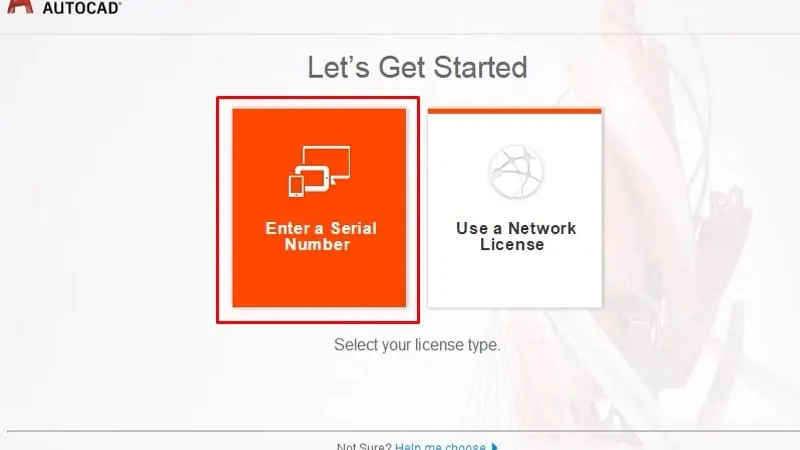 Bước 9: Chọn Enter a Serial Number để nhập key kích hoạt Autocad 2017