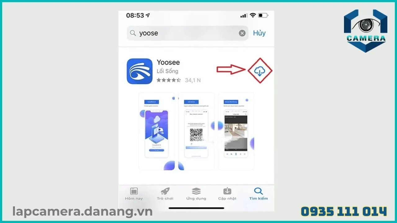 Các bước để tải phần mềm yoosee về điện thoại từ kho ứng dụng