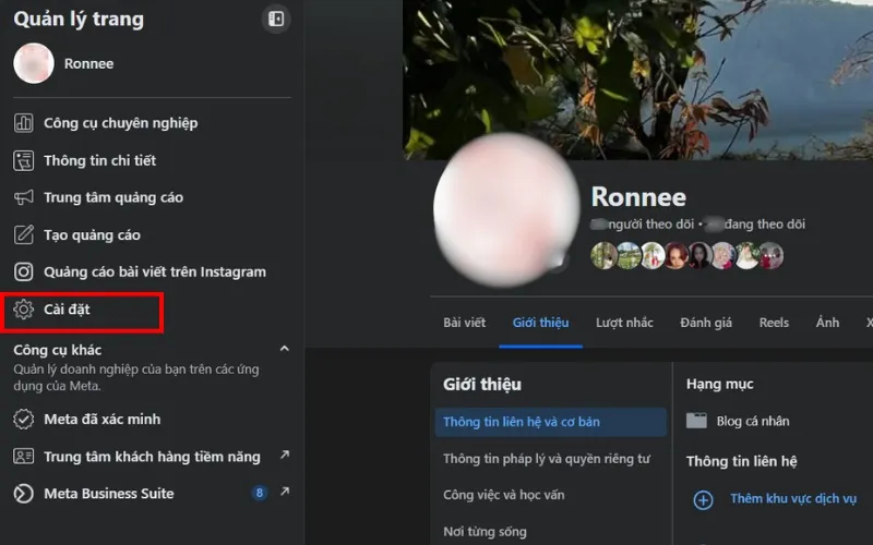 Các bước đổi tên trang Facebook trên máy tính