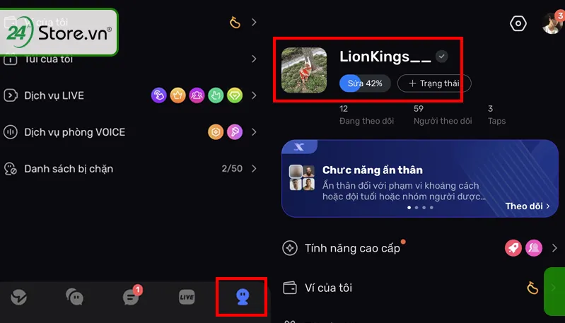 Các bước thay đổi thông tin cá nhân trên ứng dụng Blued trước khi tương tác live