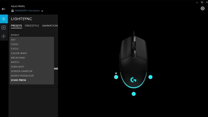 Các chế độ tùy chỉnh hiệu ứng đèn LED trong Logitech G Hub