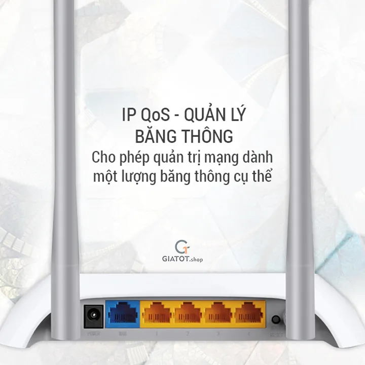 Các cổng kết nối LAN và WAN trên mặt sau của bộ định tuyến TP-Link