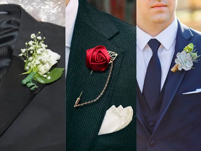 Các loại hoa cài áo phổ biến: hoa hồng, cẩm tú cầu, hoa lan